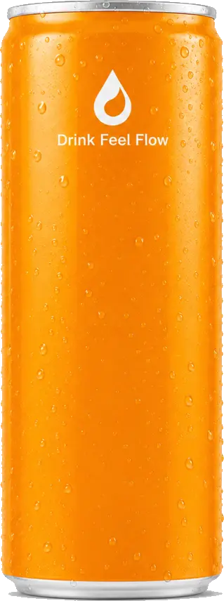 A chilled can of Drink Feel Flow Yuzu Citrus, sparkling functional water